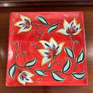 Southern Living at Home - Gail Pittman Red Bountiful Square Platter